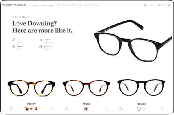 Warby Parker 网站推荐镜框