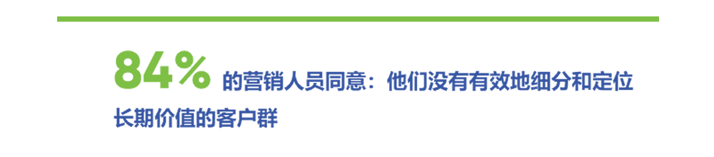 84%的营销人员没有细分和定位最具有长期价值潜力的客户群