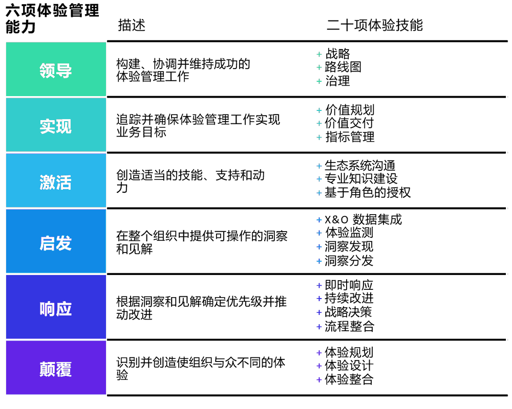 六项体验管理能力